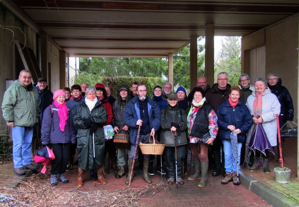 Une belle sortie de la Société Mycologique au bord de l'étang de Marcenay, à la recherche de pézizes et autres beaux champignons