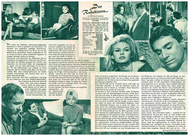 LE REPOS DU GUERRIER - BOX OFFICE BRIGITTE BARDOT 1962