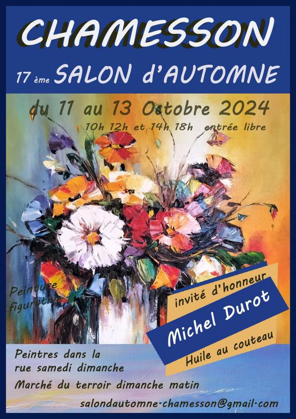 Au Salon d'Automne de Chamesson en 2024, 35 peintres ont présenté 165 tableaux, tous plus beaux les uns que les autres !