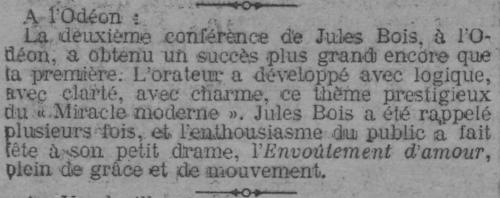 Jules Bois - Conférence (Le Journal 13 fév 1905)