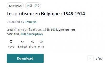 Le spiritisme en Belgique : 1848-1914