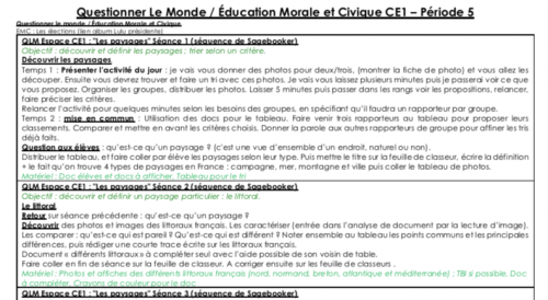 QLM EMC CE1 période 5 (année scolaire 2018/2019)