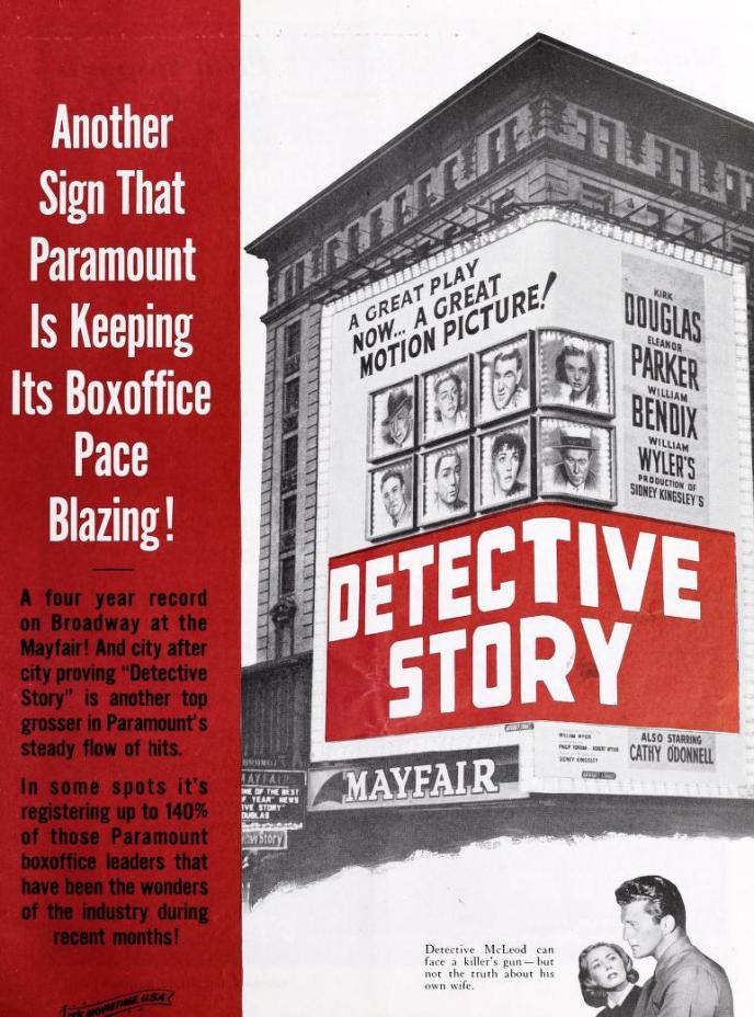 DETECTIVE STORY BOX OFFICE USA 1951