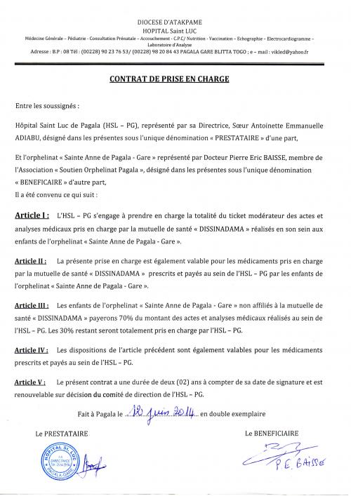 Le partenariat avec l'hôpital St Luc