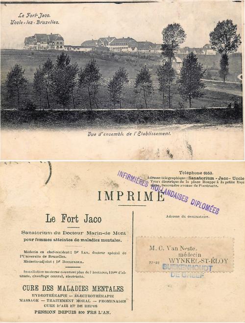 Le Fort-Jaco. Uccle-lez-Bruxelles. Vue d'ensemble de l'Etablissement