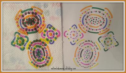 pointillisme, motif, essuie tout, dessin