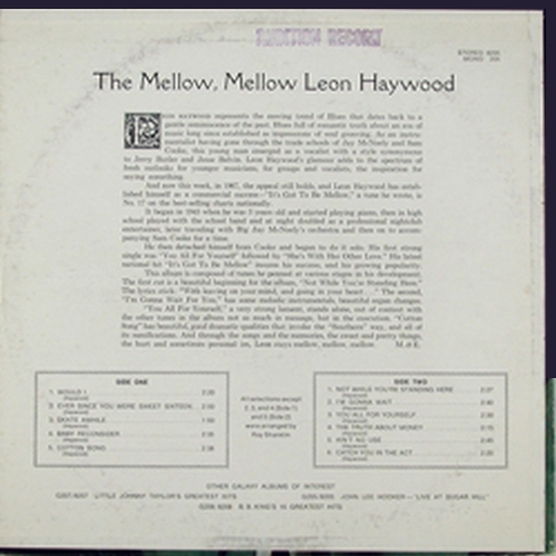 Leon Haywood : Album " The Mellow , Mellow Leon Haywood " Galaxy Records 8206 [ US ]