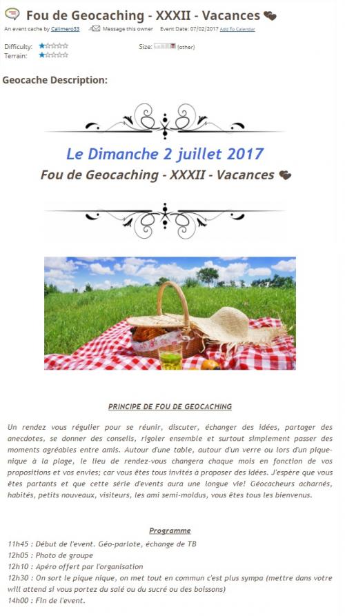 2 juillet 2017 - Fou de Geocaching - XXXII - Vacances     </div>


            

  </div>
  
                        </div>

                                                <div class=