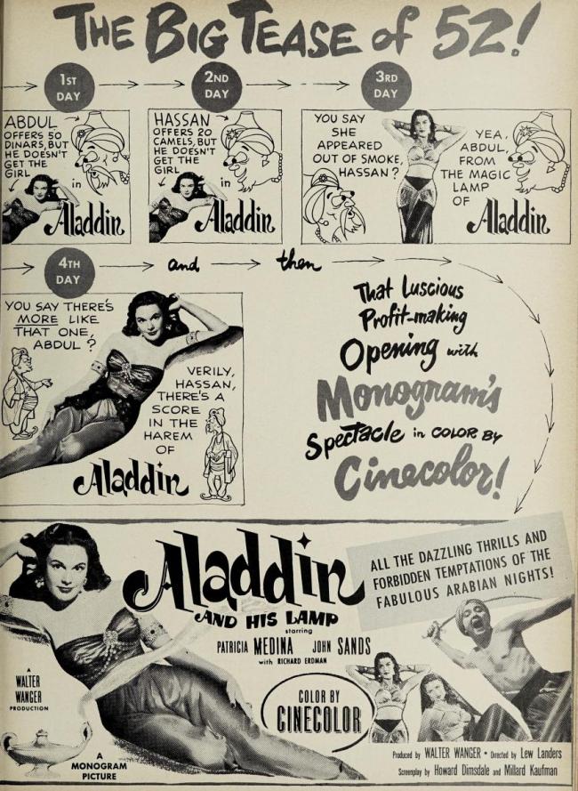 ALADDIN AND HIS LAMP BOX OFFICE USA 1952