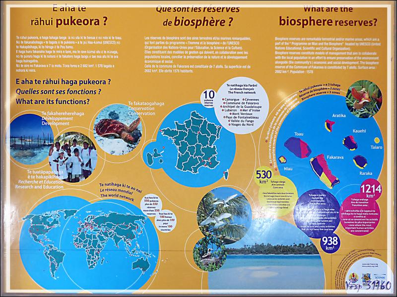 Panneaux de présentation de l'atoll à l'aéroport de Fakarava - Archipel des Tuamotu - Polynésie française