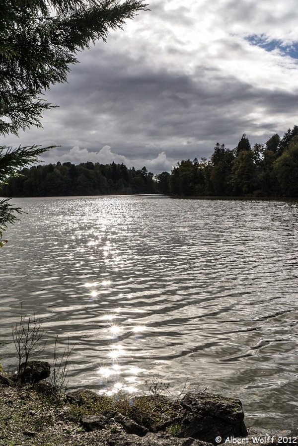 Nuages sur l'étang