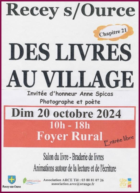 "Des livres au Village" vous attend à Recey-sur-Ource dimanche 20 octobre