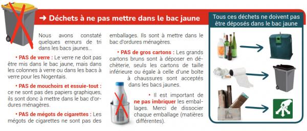 Bacs JAUNE : Consignes de tri des déchets ménagers