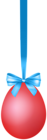 Red Hanging Easter Egg with Bow Transparent Clip Art Image