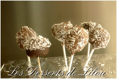 Cake pops chocolat et noix de coco