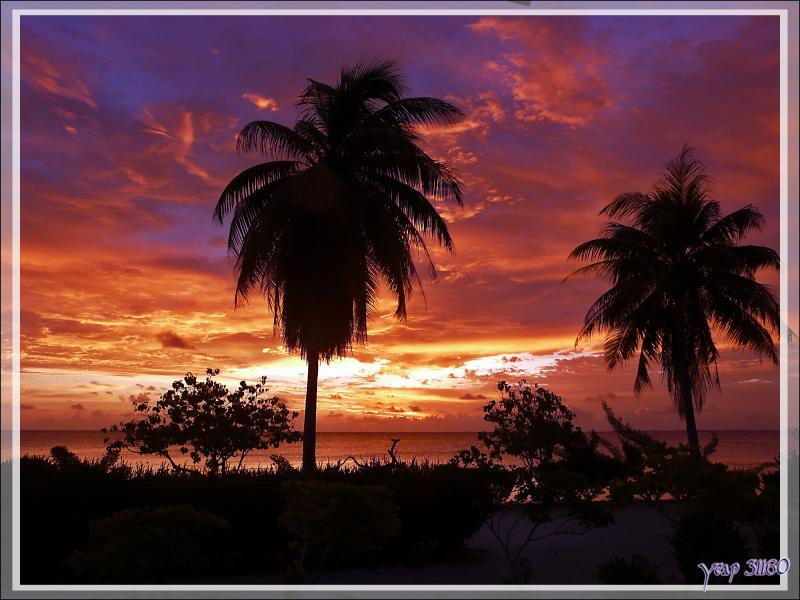Coucher de soleil du 23/03/2009 vu côté lagon - Atoll de Fakarava - Tuamotu - Polynésie française