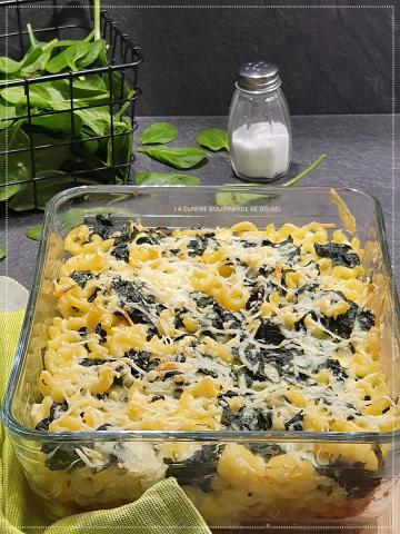 GRATIN DE PÂTES AUX ÉPINARDS AU COOKEO