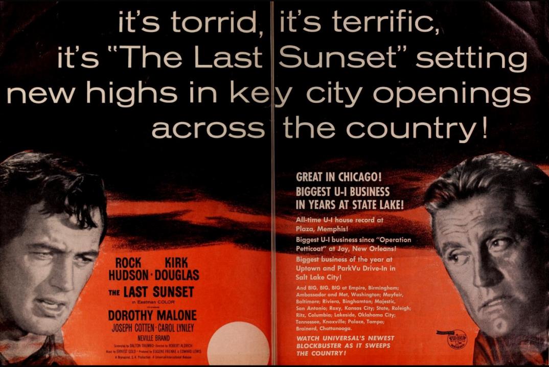 THE LAST SUNSET box office usa 1961