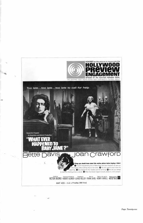 QU'EST-IL ARRIVE A BABY JANE (1962) PRESSBOOK 