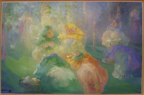 Paysannes dans les bois