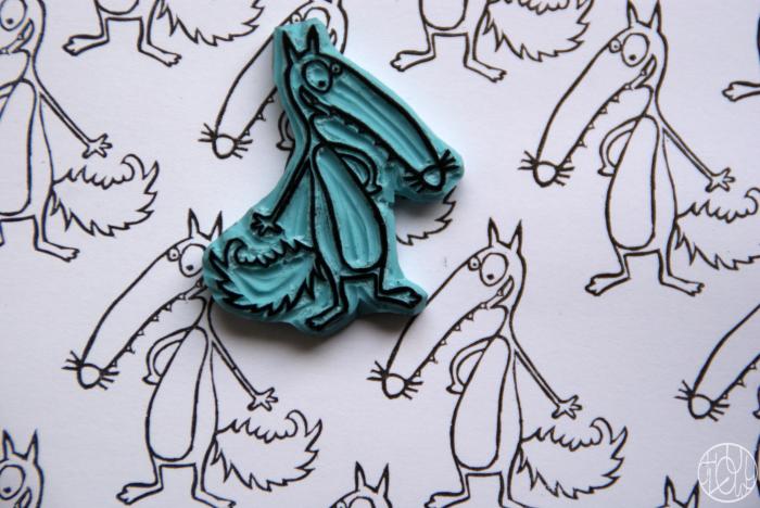 Défi gravure 31/52 - Tampon du loup qui voulait changer de couleur