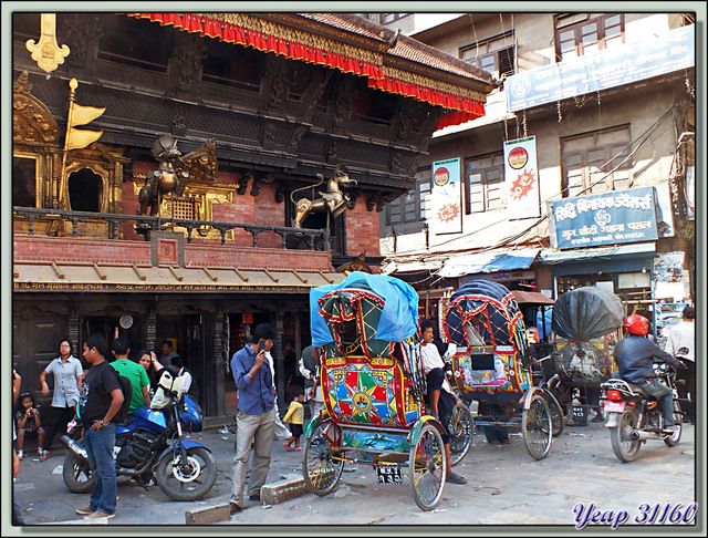 Blog de images-du-pays-des-ours : Images du Pays des Ours (et d'ailleurs ...), Rickshaws (Trishaws, Vélotaxis, Cyclopousses) en attente de clients - Katmandou - Népal
