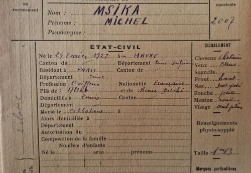 En souvenir de Michel Nessim MSICA (FFL du BM 21) - né et décédé au Havre (1923-2006)