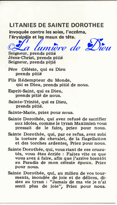 Litanies de Sainte Dorothée