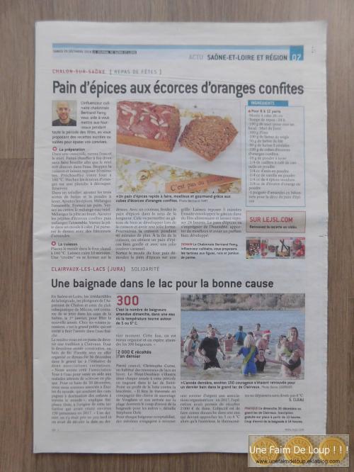 Mes recettes dans le Journal de Saône & Loire JSL 71 - Noël 2018