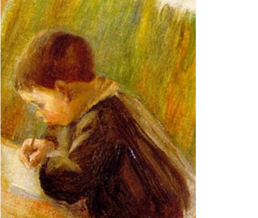 Écolier écrivant par Renoir