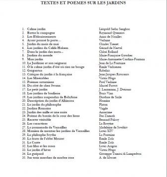 Poésies sur les jardins