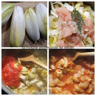 PÂTES AU POULET A LA FONDUE D'ENDIVES