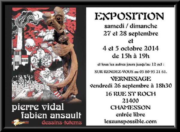 Pierre Vidal et Fabien Ansault exposent à la galerie Les Z'uns possible à Chamesson