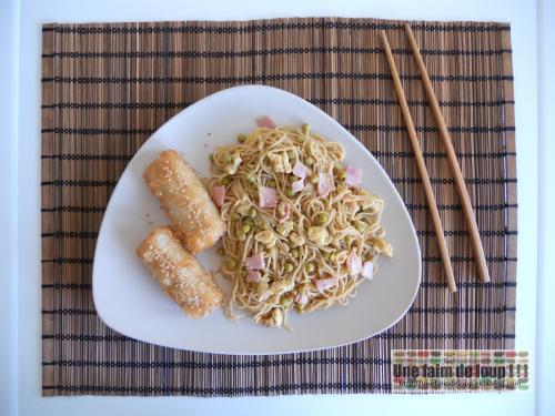 Nouilles chinoises à la cantonaise / Nems