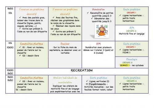 Cahier-journal 3 et 4 septembre 2018 MS/GS