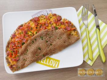 Galette de blé noir au bacon et cheddar