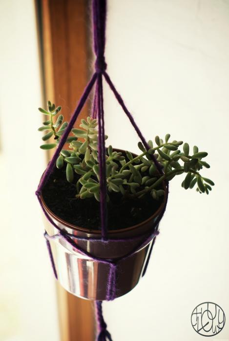 Petites suspensions en macramé