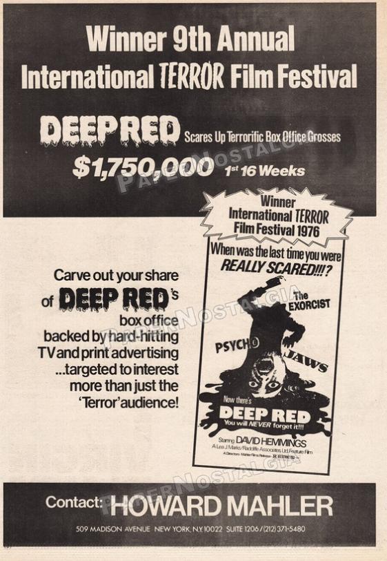 DEEP RED BOX OFFICE USA 1976