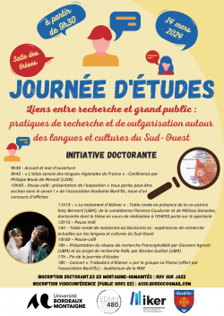 JE Recherche et vulgarisation : langues et cultures du Sud-Ouest