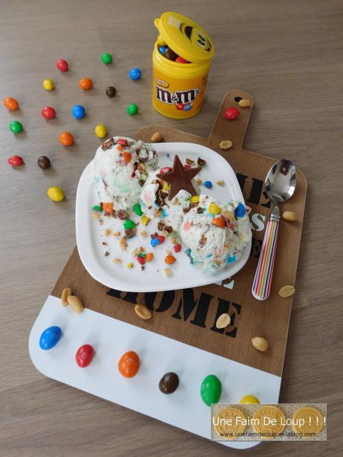 Crème glacée aux m&m's