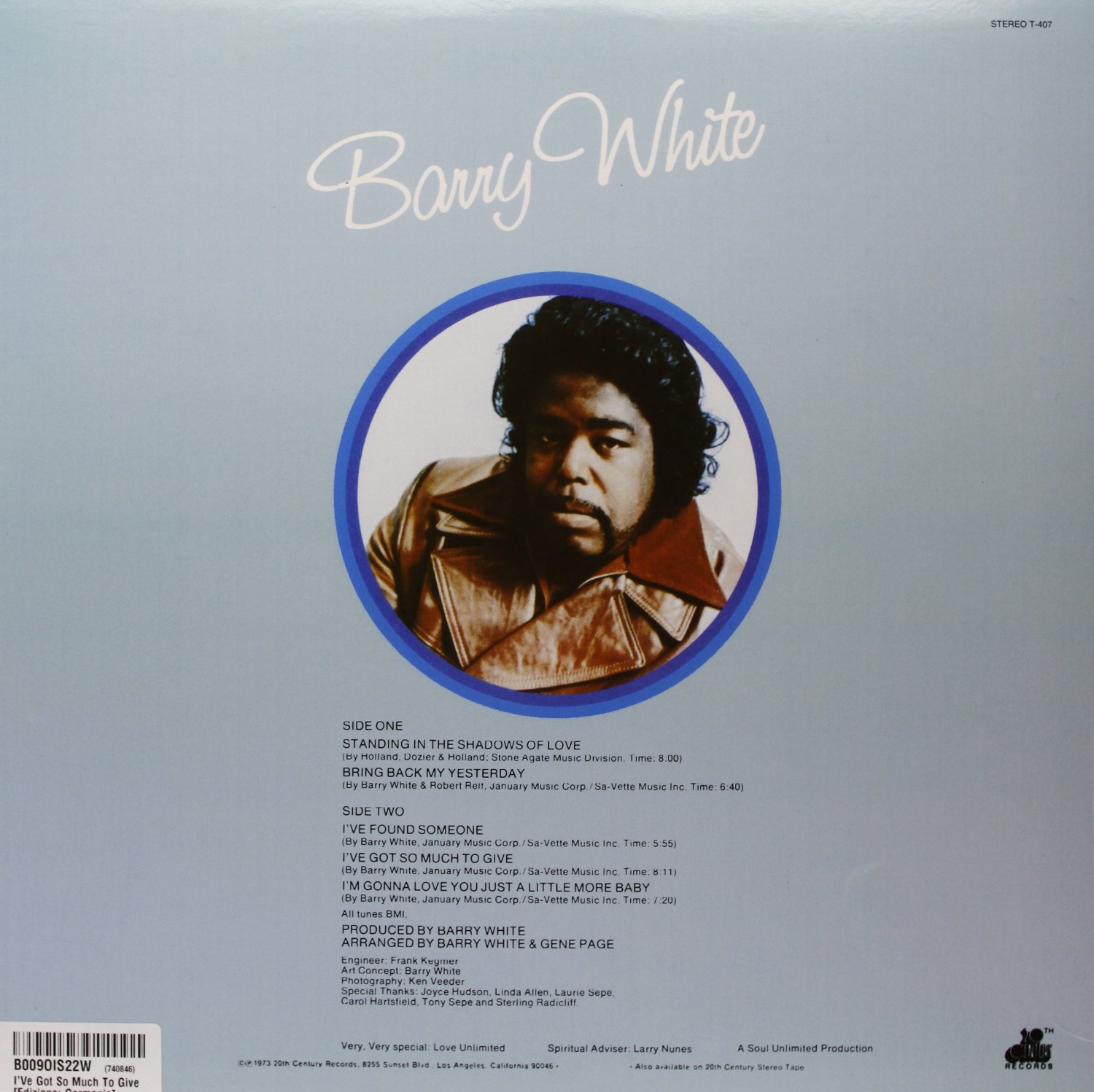 Barry White : Album " I've Got So Much To Give " 20th Century ...