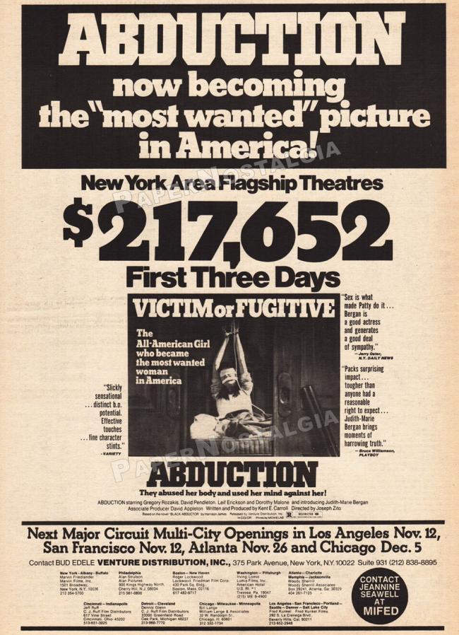 ABDUCTION BOX OFFICE USA 1975