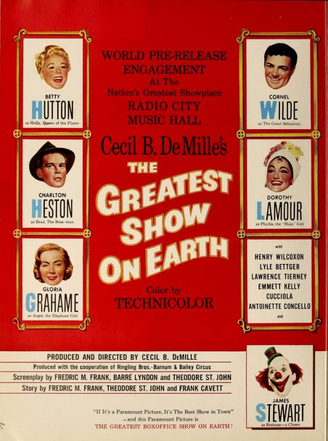 THE GREATEST SHOW ON EARTH BOX OFFICE USA 1952