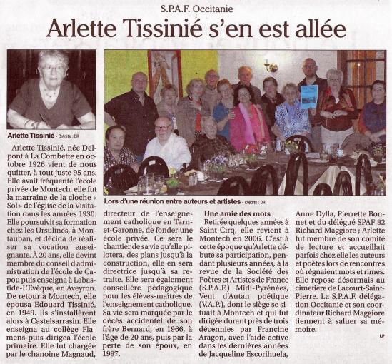 A. TISSINÉ S'EN EST ALLÉE
