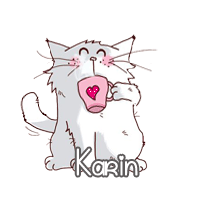 430 - Chat blanc se désaltère - gif animé, blinkie