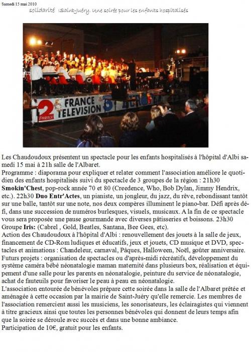 Article de la Dépêche du Midi 29-08-2010  Merci à Anita