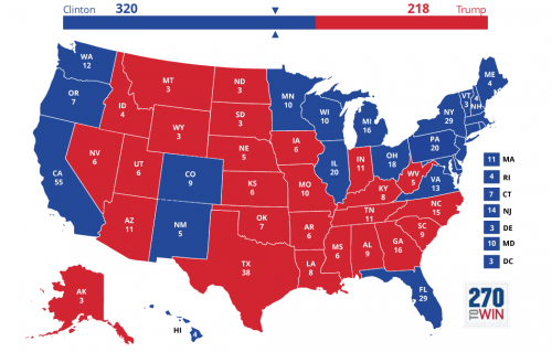 My predictions for the 2016 Presidential Elections of the United States of America