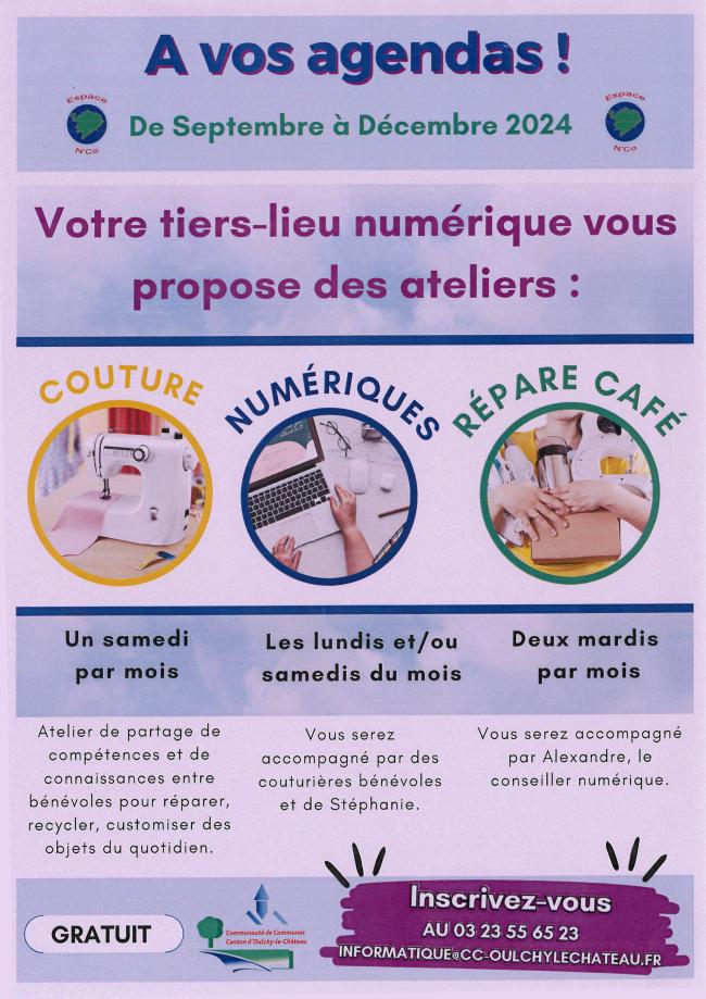 Calendrier du Tiers-lieu numérique