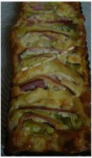 TARTE AUX POIREAUX,JAMBON FUMÉ,FROMAGES