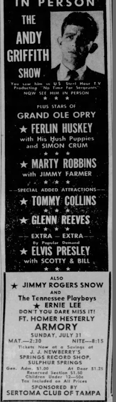 ELVIS 31 juillet 1955 